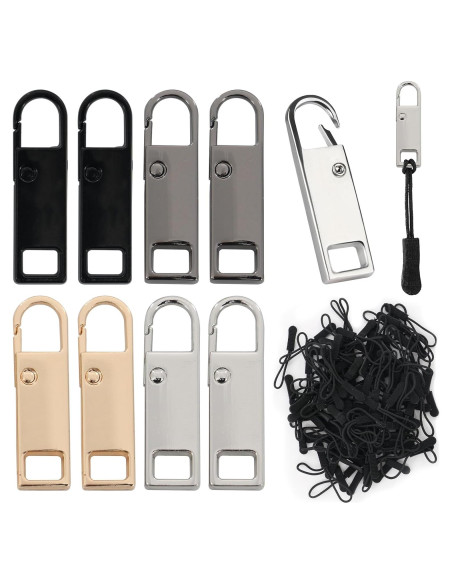 8 Tiradores de Cremallera Reemplazo Panthra con 100 Cuerdas