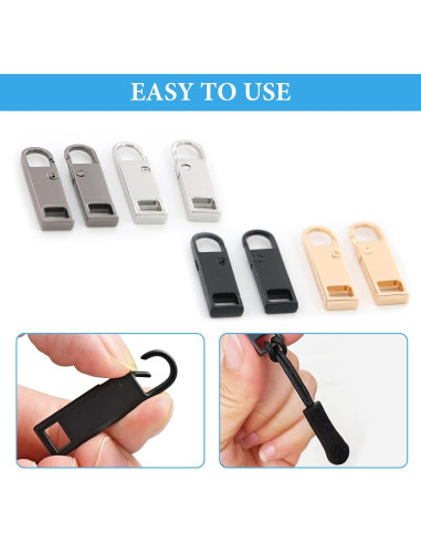 8 Tiradores de Cremallera Reemplazo Panthra con 100 Cuerdas