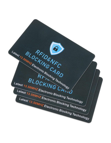 Bewudy 4 Tarjetas de Bloqueo RFID Antirrobo para Carteras