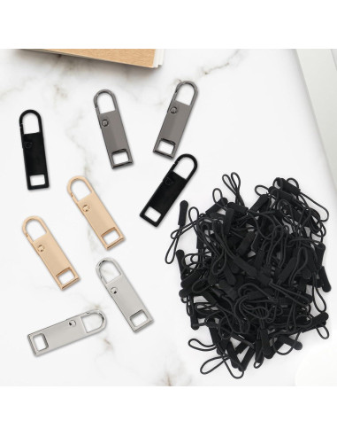 8 Tiradores de Cremallera Reemplazo Panthra con 100 Cuerdas