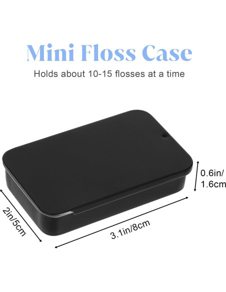 Estuche Portátil Hilo Dental Hpmjz 4 Piezas Negro 8x5x1.6cm