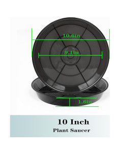 Plato para Plantas 10" NIMYAU - 6 Paquetes de Plástico 2