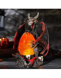 Estatua de Huevo de Dragón Iluminado Yuxelulmai 30 cm 2