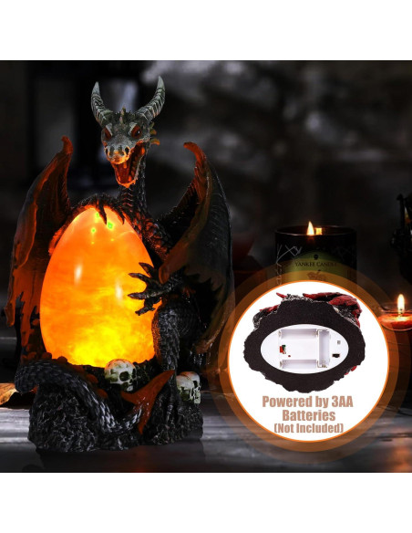 Estatua de Huevo de Dragón Iluminado Yuxelulmai 30 cm