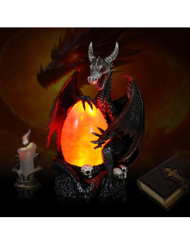 Estatua de Huevo de Dragón Iluminado Yuxelulmai 30 cm
