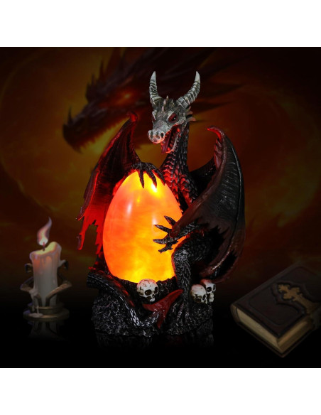 Estatua de Huevo de Dragón Iluminado Yuxelulmai 30 cm