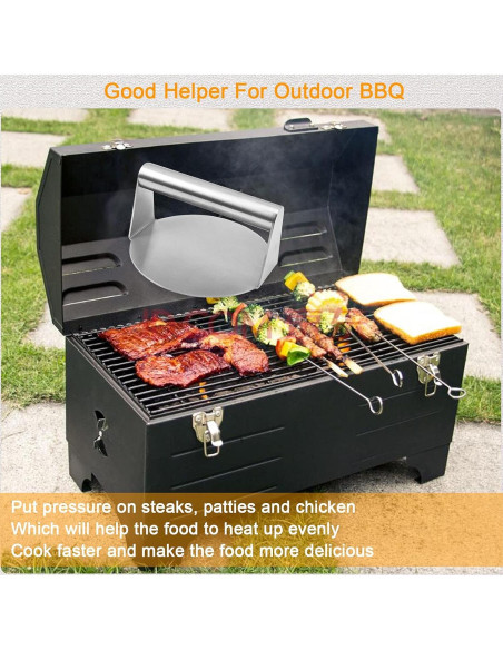 Prensa para Hamburguesas Profesional Acero Inoxidable 14 cm