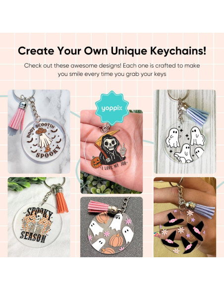 Juego de Llaveros Acrílicos YOPPIX 140 PCS Halloween DIY