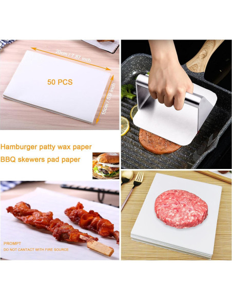 Prensa para Hamburguesas Profesional Acero Inoxidable 14 cm