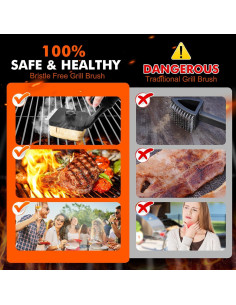 Cepillo de Parrilla PROKITCHEN Sin Cerda 1+2 Pack Amarillo 2