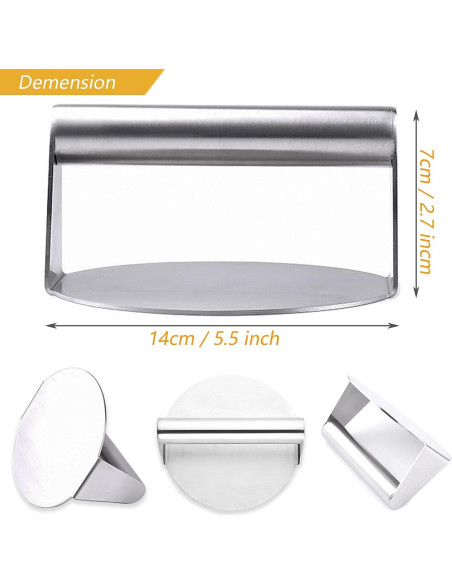 Prensa para Hamburguesas Profesional Acero Inoxidable 14 cm