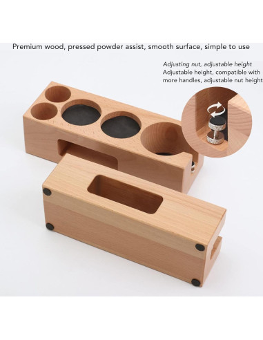 Estación de Tamping de Café de Madera con 5 Agujeros - Soporte Antideslizante