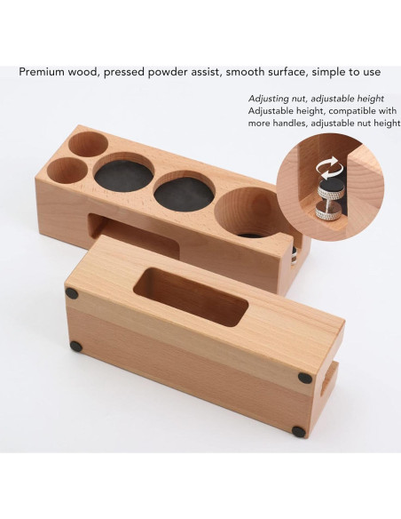 Estación de Tamping de Café de Madera con 5 Agujeros - Soporte Antideslizante