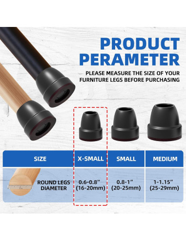 Protectores de Suelo para Patas de Sillas MOYOHIM 16 Piezas