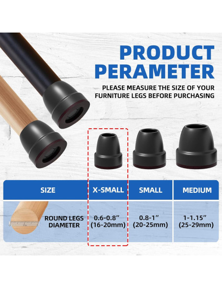 Protectores de Suelo para Patas de Sillas MOYOHIM 16 Piezas