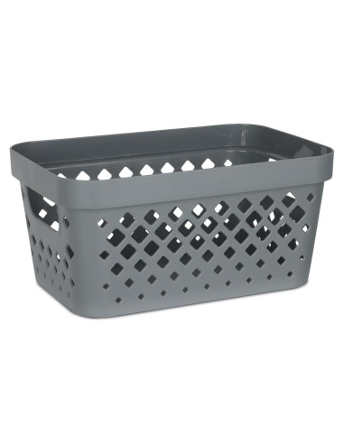 Cesta de Plástico Glad Apilable 3.79L Gris con Mangos