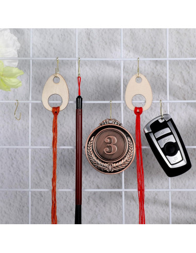 60 Ganchos en S Metálicos LIQWEI 2.54 cm Dorado para Colgar