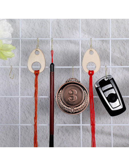 60 Ganchos en S Metálicos LIQWEI 2.54 cm Dorado para Colgar