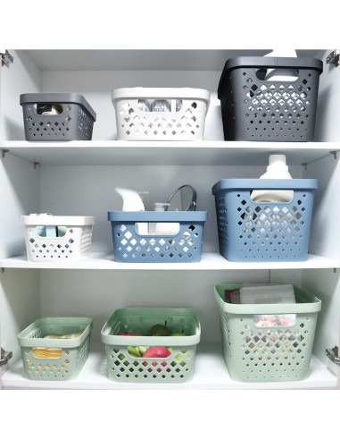 Cesta de Plástico Glad Apilable 3.79L Gris con Mangos