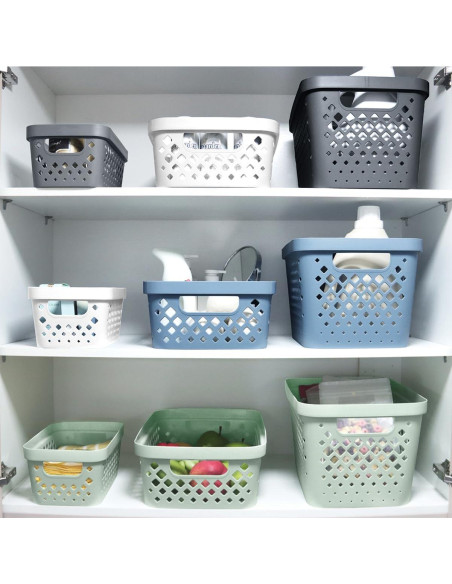 Cesta de Plástico Glad Apilable 3.79L Gris con Mangos