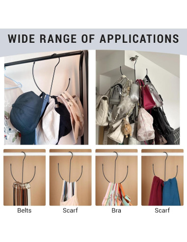 Perchero de Metal LOGJAM para Cinturones y Sombreros - Organizador Compacto