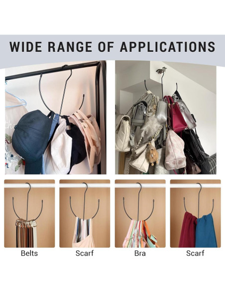 Perchero de Metal LOGJAM para Cinturones y Sombreros - Organizador Compacto