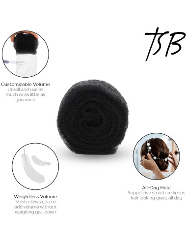 Rellenador de Cabello TSB Negro 1 Paquete - Volumen y Moño