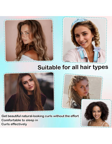 Rizador de Cabello Sin Calor Seritant Azul Tie Dye - Kit Completo