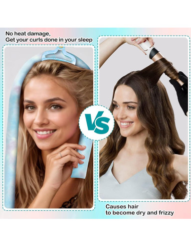 Rizador de Cabello Sin Calor Seritant Azul Tie Dye - Kit Completo