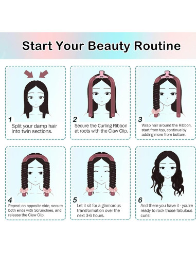 Rizador de Cabello Sin Calor Seritant Azul Tie Dye - Kit Completo