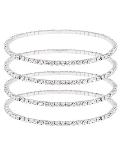 4 Tobilleras Elásticas de Cristal Wovanoo para Mujeres