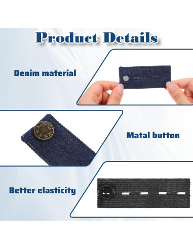 Extensores de Cintura para Jeans IANFAN 6 Pcs Ajustables