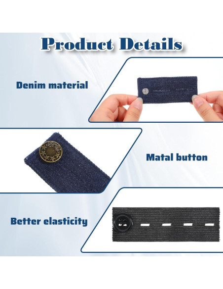 Extensores de Cintura para Jeans IANFAN 6 Pcs Ajustables