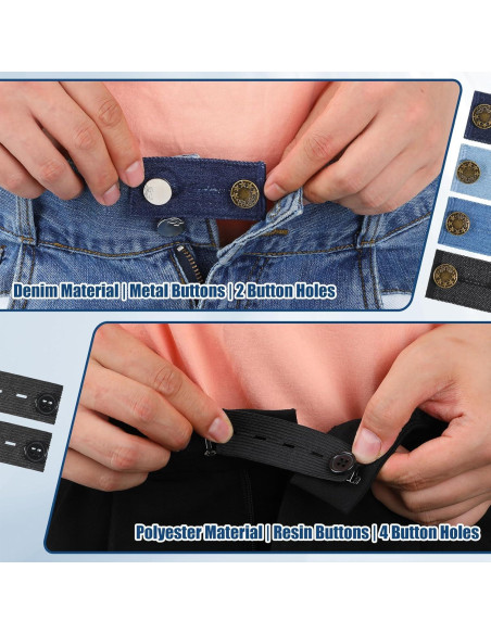 Extensores de Cintura para Jeans IANFAN 6 Pcs Ajustables
