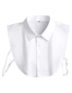 Cuello Desmontable Algodón Blanco Unisex - 6 Tamaños