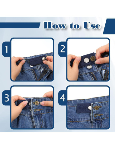 Extensores de Cintura para Jeans IANFAN 6 Pcs Ajustables