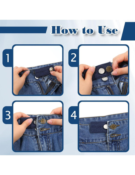 Extensores de Cintura para Jeans IANFAN 6 Pcs Ajustables