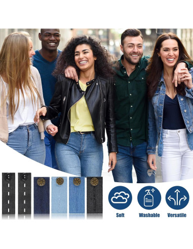 Extensores de Cintura para Jeans IANFAN 6 Pcs Ajustables