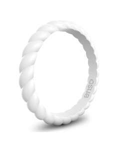 Anillo de Silicona Apilable Enso para Bodas - Blanco T9