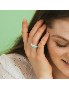 Anillo de Silicona Apilable Enso para Bodas - Blanco T9 2