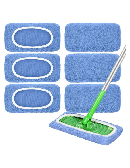 Paños de Mopa Reutilizables LOVECO 6 Unidades Microfibra Azul