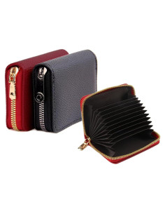 2 Pcs Billetera Titular de Tarjetas PRIVILLA con RFID 11 Ranuras