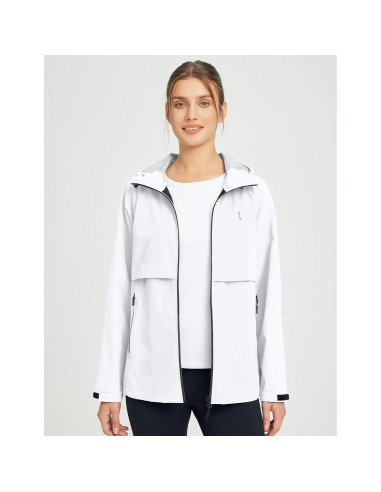 Chaqueta de Lluvia Impermeable Baleaf para Mujeres - Grande Blanca