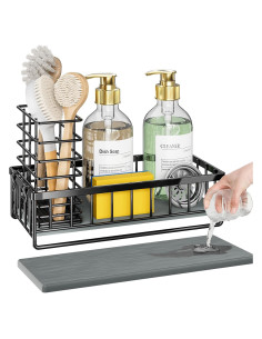 Caddy para Fregadero de Cocina OVICAR Negro - Secado Rápido