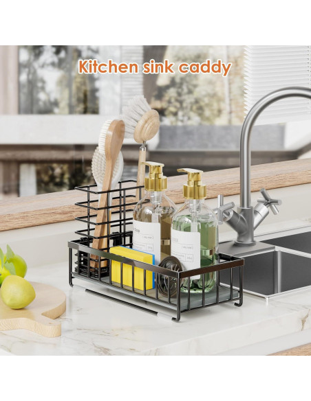 Caddy para Fregadero de Cocina OVICAR Negro - Secado Rápido