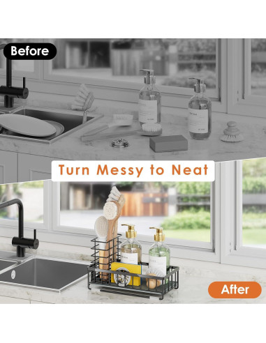 Caddy para Fregadero de Cocina OVICAR Negro - Secado Rápido