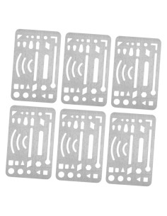 6 Piezas Escudo de Borrado Acero Inoxidable VILLFUL 9x5cm