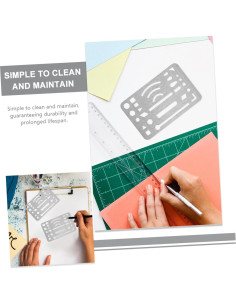 6 Piezas Escudo de Borrado Acero Inoxidable VILLFUL 9x5cm 2