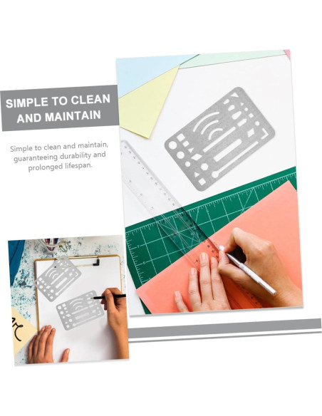 6 Piezas Escudo de Borrado Acero Inoxidable VILLFUL 9x5cm