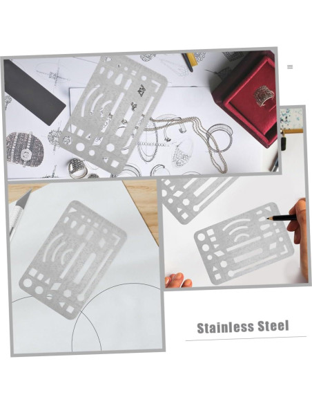 6 Piezas Escudo de Borrado Acero Inoxidable VILLFUL 9x5cm